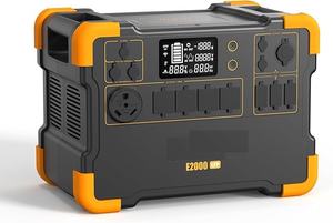 สถานีไฟฟ้าพกพาใหม่ระดับท็อป E2000LFP แบตเตอรี่ลิเธียมไอออนสำรองพลังงาน 1920Wh ช่องจ่ายไฟ AC 5x2000W ขยายได้ถึง 8064Wh พร้อมพอร์ตสำหรับรถบ้าน - Product Image 2