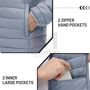Manteau d'extérieur matelassé chaud pour hommes pour la randonnée, les voyages, le ski Personnalisation OEM Prix en gros disponible - Product Image 4