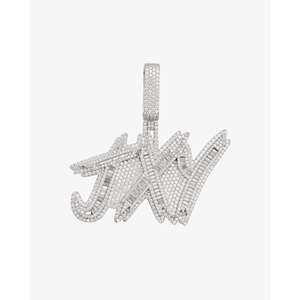 Joyería Personalizada JXY: Colgante y Dije con Nombre en Forma de Letra, Corte Baguette, Oro 14K y Moissanita VVS, Unisex, para Uso Diario - Product Image 1