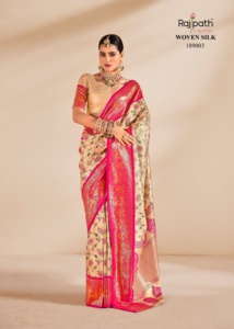 Saree en soie de tissu de déclaration de mode traditionnelle pour femmes ethniques indiennes de meilleure qualité pour les options de mariage et de port quotidien - Product Image 3