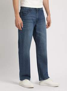 Vente en gros de pantalons en jean coupe ajustée décontractés pour homme, style droit, avec impression classique personnalisée, en toile teintée et prête à être expédiée, grande taille - Product Image 4