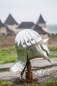 Casque de Combat en acier inoxydable avec décorations en laiton, casque en acier inoxydable et casque en laiton - Product Image 6