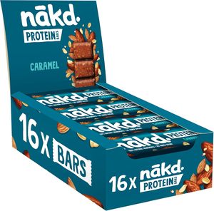 Nakd' Caramel Protein <b>Bar</b> - Vegan - Gluten Free - Healthy <b>Snack</b>, 45g (Pack of 16 <b>bars</b>) - Product Image 1