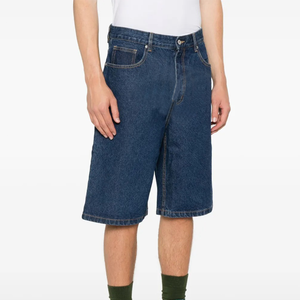 Pantalones vaqueros cortos de verano personalizados por fabricante, pantalones vaqueros cortos oscuros con bolsillo para hombre - Product Image 5