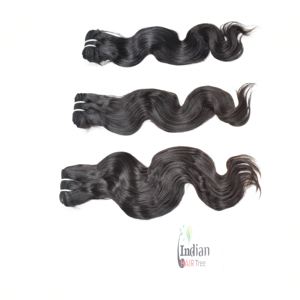 Vente en gros d'extensions de cheveux Remy indiens vierges 100% faisceaux bruts de vague de corps noir naturel pour les femmes - Product Image 4