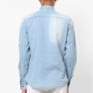 Camisa vaquera de algodón a la moda informal a precios económicos al por mayor/ropa de calle camisas vaqueras personalizadas con impresión de logotipo para hombre - Product Image 3