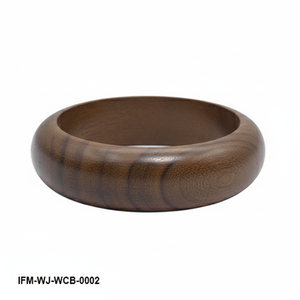 Brazalete de Madera Natural Hecho a Mano, Pulido, Sólido, Estilo Minimalista Boho para Mujer - Product Image 1