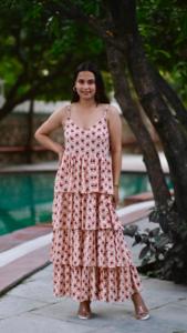 อนาสตาเซียเดรสเป็นชั้นสไตล์วินเทจของผู้หญิง100% ผ้าฝ้ายมูนสโตนระบายอากาศได้ยาวถึงพื้นสำหรับฤดูร้อนฤดูใบไม้ร่วง - Product Image 3