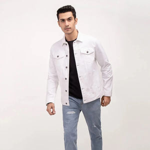 Vestes pour hommes de haute qualité Veste en jean décontracté de couleur unie Veste en jean pour hommes à boutons couverts - Product Image 2