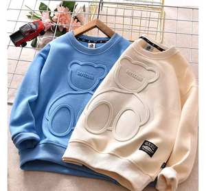 OEM ODM algodón blanco cuello redondo liso sudaderas materiales originales suéter hombres sudor desgaste bordado cuello redondo camisa para hombres - Product Image 2