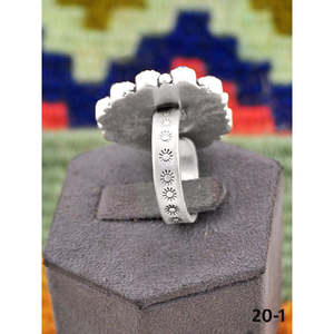 Southwest Handmade Purple Dahlia Bezel-Set <b>Adjustable</b> <b>Ring</b> with Wild Horse Magnesite & Sterling Silver for Gift - Product Image 2