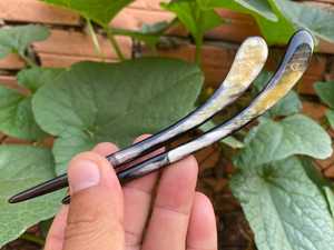 Bâton de cheveux en corne de buffle fait main classique accessoire de cheveux élégant pour un look quotidien de l'Inde - Product Image 2