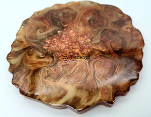 Ensemble de sous-verres en résine durable, faits à la main, réutilisables, carrés, sous-verres de luxe pour le thé, le café, couleurs personnalisées, Tradebyd - Product Image 1