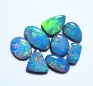 8 pièces naturel australien opale doublet cabochon multicolore pierre de feu grossiste en vrac blanc noir bleu pierres précieuses - Product Image 2