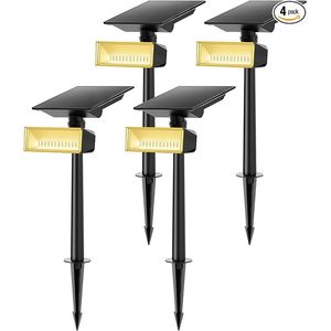 Consciot Set di 4 Faretti Solari da Esterno Luce Bianca Calda 600LM Impermeabili LED da Giardino per Uso Ufficio - Big Bear Wholesale - Product Image 2