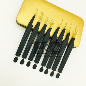 Nuevas pinzas de calavera Pinzas de extensión de pestañas Fabricación OEM Pinzas de pestañas de acero inoxidable Logotipo personalizado visón Sostenible - Product Image 5