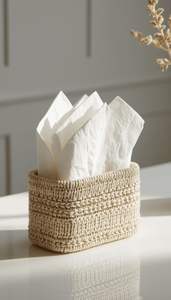 Support de boîte à mouchoirs en rotin minimal moderne conçu pour améliorer l'apparence des espaces intérieurs contemporains propres - Product Image 5