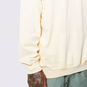 Qualité Streetwear 100% coton respirant polaire surdimensionné sweats à capuche brodés décontracté blanc personnaliser pull hommes OEM Service - Product Image 5