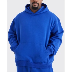 Conjunto de pantalones de chándal con capucha y logotipo impreso personalizado de algodón OEM 100%, chándales gruesos de gran tamaño para hombres, ropa de invierno sólida - Product Image 2