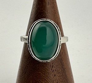 925 Sterling <b>Silver</b> Classic Ring <b>Handmade</b> Oval Cut Green Onyx Natural Gemstone Bezel Setting for Engagement Wedding Anniversary - Product Image 5