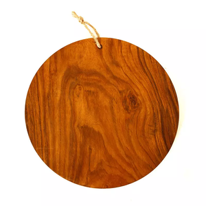 Planche à découper en bois d'acacia naturel, ronde, joli Style de styliste, Style moderne, décoration parfaite de la maison, planche à fromage - Product Image 3