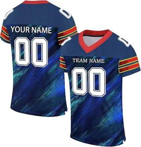 Nuevo diseño sublimación equipo Spandex Jersey fútbol americano cosido Venta caliente Jersey barato fútbol americano Jersey - Product Image 1