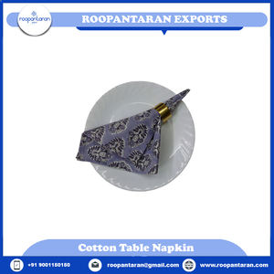 Stylish Customizable 100% Cotton Table Napkin Handmade <b>Block</b> <b>Printed</b> Embroidered Latest Design for Bulk Supply - Product Image 2