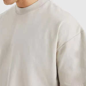 เสื้อยืดบ็อกซี่ผ้าฝ้าย100% โอเวอร์ไซส์สำหรับผู้ชายเสื้อครอปไซส์ออกแบบโลโก้ได้ตามต้องการ - Product Image 6