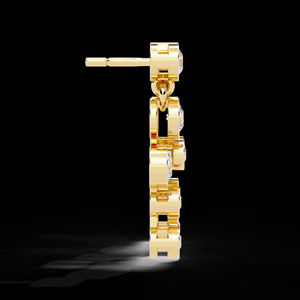 Bijoux luxueux sertis de diamants, style hip-hop, moissanite VVS, boucles d'oreilles en or massif 14 carats, vente en gros - Product Image 2