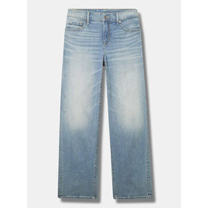 Pakistan tannerie Logo personnalisé respirant léger grande taille automne dames taille haute Denim Baggy jambe large ample droite privé - Product Image 5