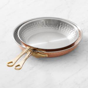 Sartén de cobre con mango de acero inoxidable, diseño minimalista redondo, duradera, para cocinas de gas e inducción. - Product Image 2