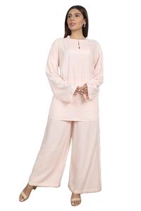 Conjunto de 2 piezas Salwar Kameez indio y pakistaní para mujer, ropa de salón a juego, elegantes conjuntos de cordón Farshi Sahlwar y Kurta para mujer - Product Image 3