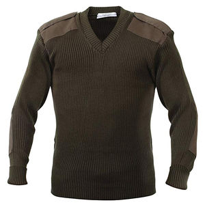 Suéter de moda para hombre personalizado al por mayor tops de exterior informales de punto completo cálidos para otoño invierno con posición de logotipo frontal - Product Image 3