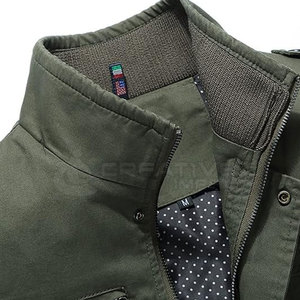 OEM Custom Embroidered 100% Cotton Stand Collar Winter Fabric <b>Jacket</b> Casual <b>Men's</b> Design <b>Soft</b> <b>Shell</b> Quick Dry Breathable All - Product Image 3