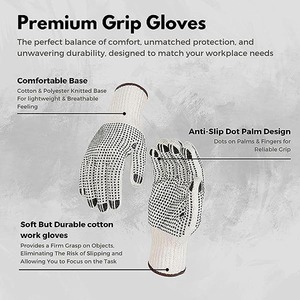 ถุงมือผ้าฝ้ายลายจุดสำหรับขับขี่, ถุงมือนิรภัยทนทานต่อการฉีกขาดสำหรับใส่ขับรถในสวน - Product Image 2