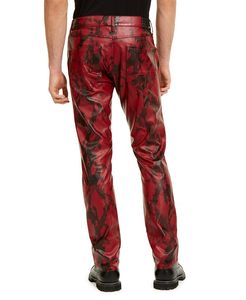 2025 Wholesale High Quality Snakeskin Design Leather Pants Breathable Black Fashion Casual Style Flat Front Waist for Winter - Product Image 2