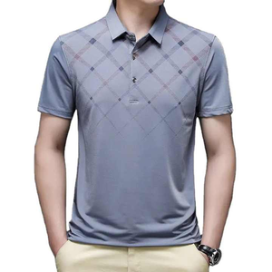 Unique hommes polos à manches courtes 2025 nouvel été couleur unie affaires décontracté revers hommes demi-manches T-shirt hommes - Product Image 3
