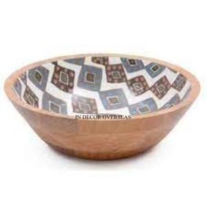 Alta demanda Interior con acabado de esmalte de diseñador más hermoso para cuencos de madera de la mejor calidad de forma redonda de la India - Product Image 4