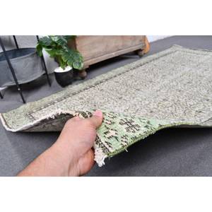 Tapis Vintage Vert Blanc Laine Seagrass 4.2 X 8.4ft Classique Turc Grande Zone Patchwork Rectangle Couloir Motif Latex Tapis De Chambre - Product Image 3