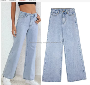 Classic Blue Denim Flare Jeans Women High Waisted Slim Fit <b>Bell</b> Bottoms women denim jeans pants - Product Image 2