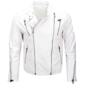 High Quality Men's Pearl White Genuine Leather Motorbike <b>Racing</b> <b>Jacket</b> Handmade Waterproof OEM Custom-Made Wholesale Low MOQ - Product Image 6