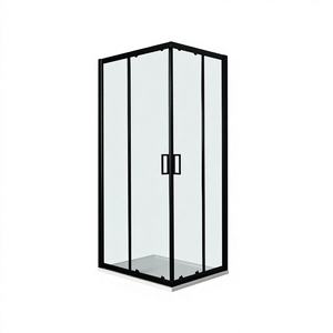 Mampara de Ducha de Diseño con Marco Negro Mate de 70x70 cm y Puerta de Vidrio SKY de 6 mm - Product Image 1