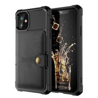 Étui portefeuille pliable en cuir personnalisé avec support magnétique, en PU+TPU, fentes pour cartes, cordon et protection d'écran électroplaquée