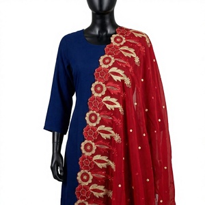 Hijab en Chiffon Africain de Qualité Supérieure AHE |   Châle long léger et durable à motif floral uni pour toutes les saisons - Product Image 1