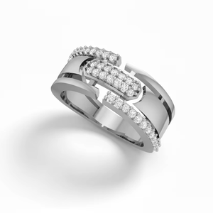 Anillo de Diamantes Geométrico Abstracto Moderno para Mujer, Regalo de Aniversario de Boda, Celebraciones Románticas - Product Image 1