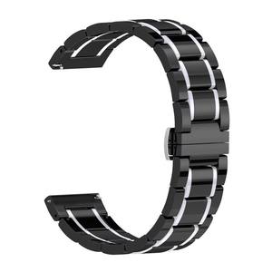 <span class=keywords><strong>Bracelet</strong></span> de montre en céramique de luxe 20 mm 22 mm à dégagement rapide pour Samsung Galaxy Active, <span class=keywords><strong>bracelet</strong></span> universel à maillons avec fermoir papillon - Product Image 4