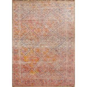 พรมขนสัตว์ถักมือขนาดใหญ่ Nuray สีแดงส้ม ลายเรขาคณิตนามธรรม รูปทรงสี่เหลี่ยมผืนผ้า สำหรับบ้าน-ทางเข้าบ้าน โถงทางเดิน ขนาด 9x12 ฟุต - Product Image 1