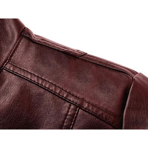 Veste pour hommes Automne Hiver Plus 8XL Taille Mode Hommes Vestes En Cuir Couleur Unie Fermeture Éclair Faux Cuir Casual PU Veste pour Hommes - Product Image 4