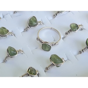 Stylish Silver Plated Fashion <b>Ring</b> with Green Stone for Resale and Everyday Wear - Product Image 1