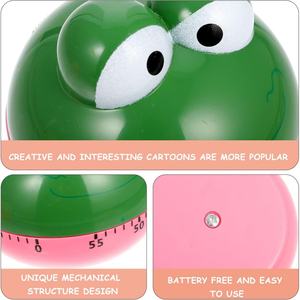 Temporizador Mecánico de Plástico ABS de 60 Minutos con Fácil Operación y Recordatorio de Tiempo en Forma de Rana Adorable para Cocinar - Product Image 5